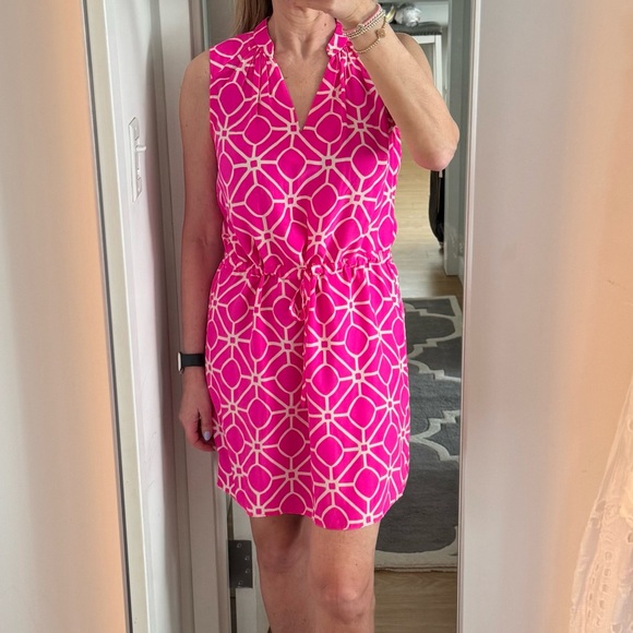 Pink and White Silk mini dress, size S - Picture 1 of 5